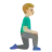 Man Kneeling Facing Right: Medium-Light Skin Tone