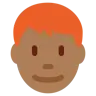 Man: Medium-Dark Skin Tone, Red Hair Emoji 👨🏾‍🦰 image - Twitter / X (Twemoji) style
