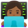 Woman Technologist: Medium-Dark Skin Tone Emoji 👩🏾‍💻 image - Google Noto Color style