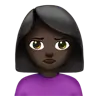 Woman Pouting: Dark Skin Tone Emoji 🙎🏿‍♀️ image - Apple style