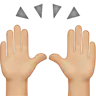 Raising Hands: Medium-Light Skin Tone Emoji 🙌🏼 image - Apple style