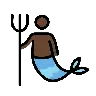 Merman: Dark Skin Tone Emoji 🧜🏿‍♂️ image - OpenMoji style