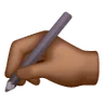 Writing Hand: Medium-Dark Skin Tone Emoji ✍🏾 image - Samsung style