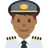 Man Pilot: Medium-Dark Skin Tone Emoji 👨🏾‍✈️ image - Twitter / X (Twemoji) style