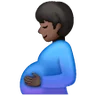 Pregnant Man: Dark Skin Tone Emoji 🫃🏿 image - Samsung style