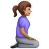 Woman Kneeling Facing Right: Medium Skin Tone Emoji 🧎🏽‍♀️‍➡️ image - Samsung style