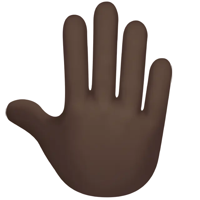 Raised Back Of Hand: Dark Skin Tone