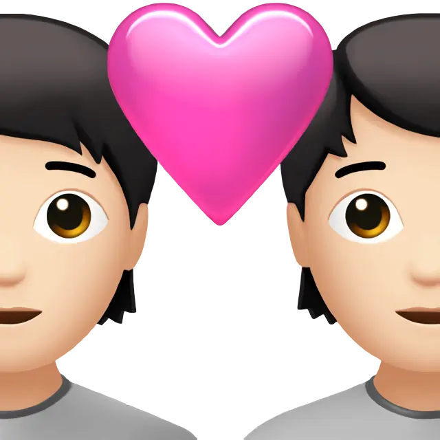 Couple With Heart: Light Skin Tone