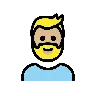 Man: Medium-Light Skin Tone, Beard Emoji 🧔🏼‍♂️ image - OpenMoji style