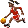Woman Bouncing Ball: Medium-Dark Skin Tone Emoji ⛹🏾‍♀️ image - Apple style