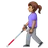 Woman With White Cane: Medium Skin Tone
