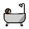 Person Taking Bath: Medium Skin Tone Emoji 🛀🏽 image - OpenMoji style