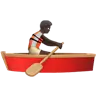 Person Rowing Boat: Dark Skin Tone Emoji 🚣🏿 image - Apple style