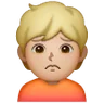 Person Frowning: Medium-Light Skin Tone Emoji 🙍🏼 image - Samsung style