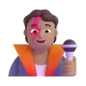Singer: Medium Skin Tone Emoji 🧑🏽‍🎤 image - Microsoft 3D Fluent style