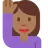 Woman Raising Hand: Medium-Dark Skin Tone