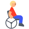 Man In Manual Wheelchair: Medium-Light Skin Tone Emoji 👨🏼‍🦽 image - Tossface style