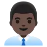 Man Office Worker: Dark Skin Tone Emoji 👨🏿‍💼 image - Google Noto Color style