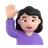 Woman Raising Hand: Light Skin Tone