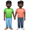 Men Holding Hands: Dark Skin Tone Emoji 👬🏿 image - WhatsApp style