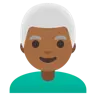 Man: Medium-Dark Skin Tone, White Hair Emoji 👨🏾‍🦳 image - Google Noto Color style