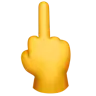 มือที่พลิกกลับด้วยการขยายนิ้วกลาง Emoji 🖕 image - Apple style