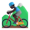 Man Mountain Biking: Dark Skin Tone Emoji 🚵🏿‍♂️ image - Microsoft 3D Fluent style