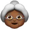 Old Woman: Medium-Dark Skin Tone Emoji 👵🏾 image - Apple style