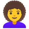 Woman: Curly Hair Emoji 👩‍🦱 image - Google Noto Color style