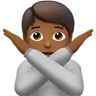 Person Gesturing No: Medium-Dark Skin Tone Emoji 🙅🏾 image - Apple style
