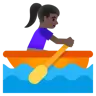 Woman Rowing Boat: Dark Skin Tone Emoji 🚣🏿‍♀️ image - Google Noto Color style