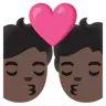 Kiss: Dark Skin Tone Emoji 💏🏿 image - Google Noto Color style
