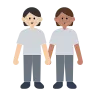 People Holding Hands: Light Skin Tone, Medium Skin Tone Emoji 🧑🏻‍🤝‍🧑🏽 image - Tossface style