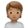 Person Frowning: Medium Skin Tone Emoji 🙍🏽 image - Apple style