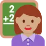 Woman Teacher: Medium Skin Tone Emoji 👩🏽‍🏫 image - Twitter / X (Twemoji) style