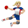 Woman Playing Handball: Medium-Light Skin Tone Emoji 🤾🏼‍♀️ image - WhatsApp style