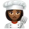 Woman Cook: Medium-Dark Skin Tone Emoji 👩🏾‍🍳 image - WhatsApp style