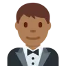 Man In Tuxedo: Medium-Dark Skin Tone Emoji 🤵🏾‍♂️ image - Twitter / X (Twemoji) style