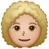 Woman: Medium-Light Skin Tone, Curly Hair Emoji 👩🏼‍🦱 image - Samsung style