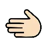 Leftwards Hand: Light Skin Tone Emoji 🫲🏻 image - OpenMoji style