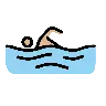 Man Swimming: Medium-Light Skin Tone Emoji 🏊🏼‍♂️ image - OpenMoji style