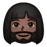 Woman: Dark Skin Tone, Beard Emoji 🧔🏿‍♀️ image - Samsung style