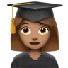 Woman Student: Medium Skin Tone Emoji 👩🏽‍🎓 image - Apple style