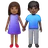 Woman And Man Holding Hands: Medium-Dark Skin Tone, Dark Skin Tone