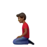 Man Kneeling: Medium-Dark Skin Tone Emoji 🧎🏾‍♂️ image - Apple style
