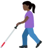 Woman With White Cane: Dark Skin Tone Emoji 👩🏿‍🦯 image - Twitter / X (Twemoji) style