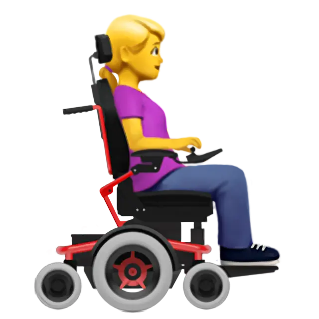 Woman In Motorized Wheelchair Facing Right