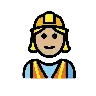 Woman Construction Worker: Medium-Light Skin Tone Emoji 👷🏼‍♀️ image - OpenMoji style