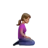 Woman Kneeling Facing Right: Medium Skin Tone