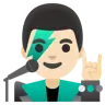 Man Singer: Light Skin Tone Emoji 👨🏻‍🎤 image - Google Noto Color style